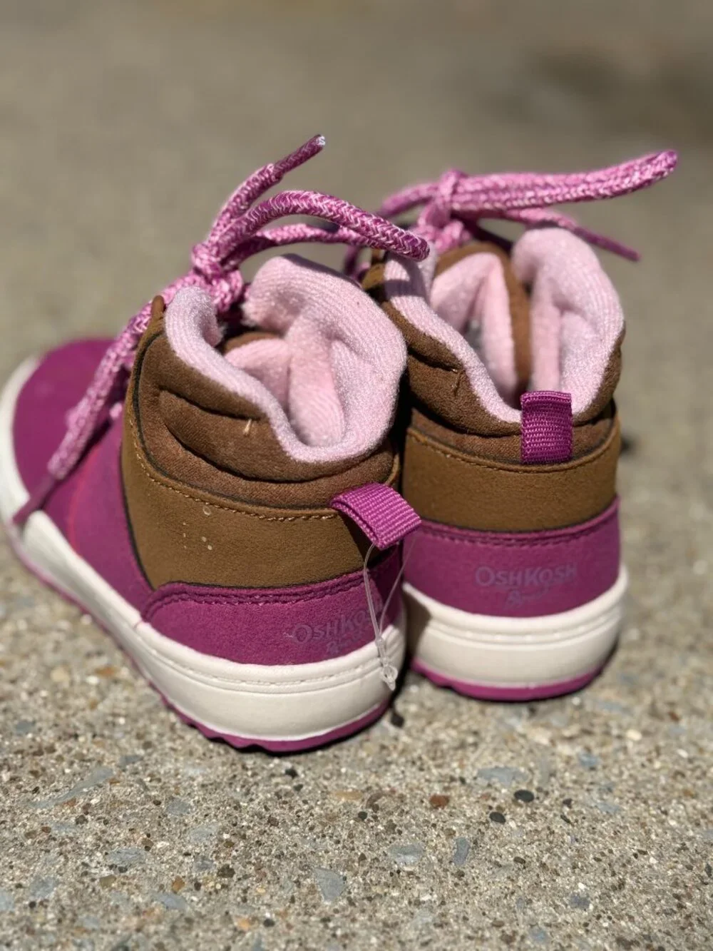 OshKosh Wistman Girls 5M Pink Brown High Top Boots Mini Gorpcore Hikers Y2K4137